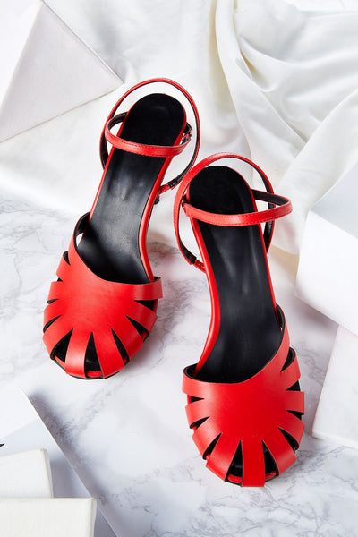 Round Toe Caged Heels