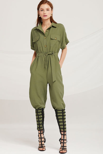 Amelia Belted Linen Jumpsuit