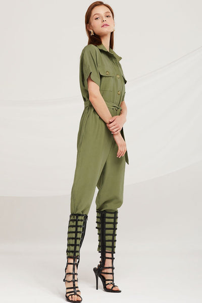 Amelia Belted Linen Jumpsuit