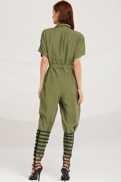 Amelia Belted Linen Jumpsuit