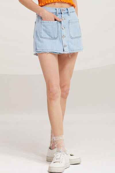 Serenity Pocket Denim Skort by STORETS