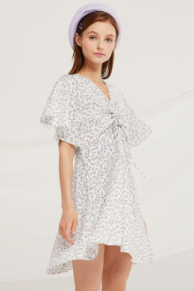 Layla Ruched Drawstring Floral Dress