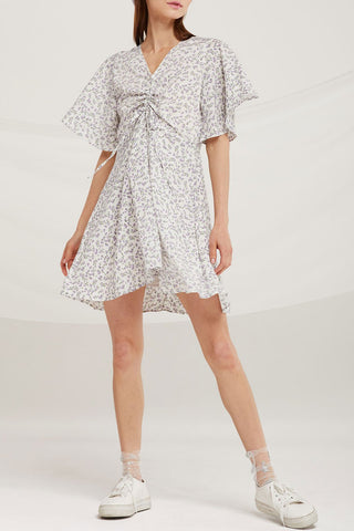 Layla Ruched Drawstring Floral Dress by STORETS