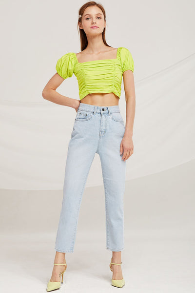 Anna Puff Sleeve Crop Top