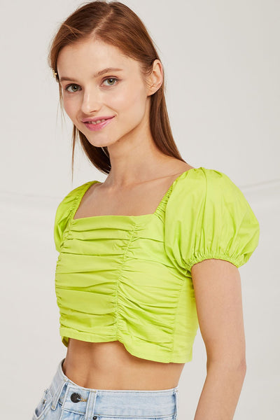 Anna Puff Sleeve Crop Top