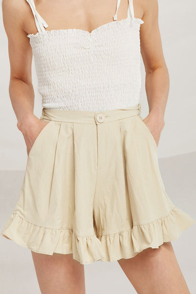 Jade Frill Hem Shorts by STORETS