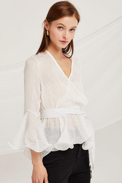 Aurora Swirly Chiffon Peplum Blouse