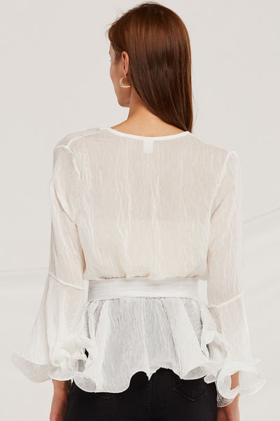 Aurora Swirly Chiffon Peplum Blouse