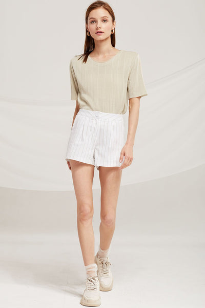 Stella Pinstripe Linen Shorts