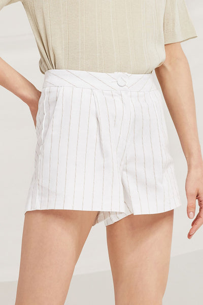 Stella Pinstripe Linen Shorts