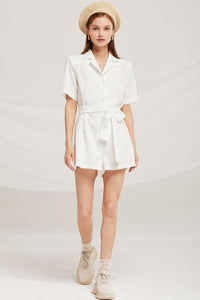 Grace Notch Collar Romper by STORETS