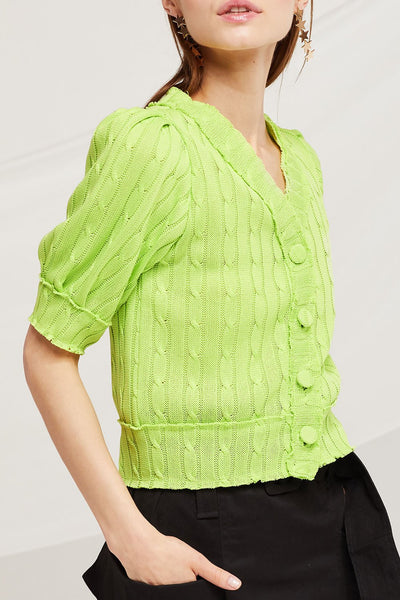 Mackenzie Puff Sleeve Crop Cardigan