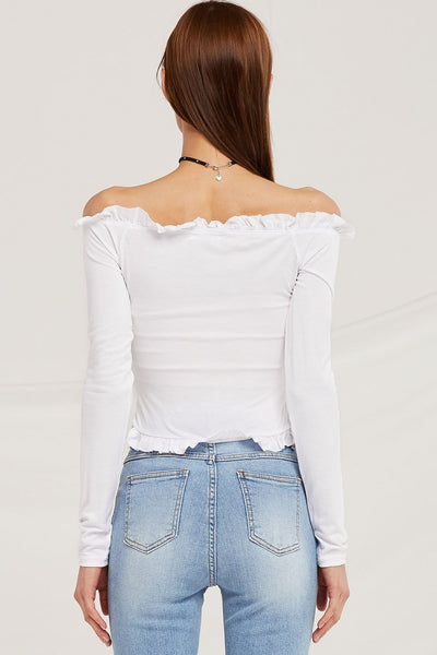 Claire Ruched Front Off Shoulder Top