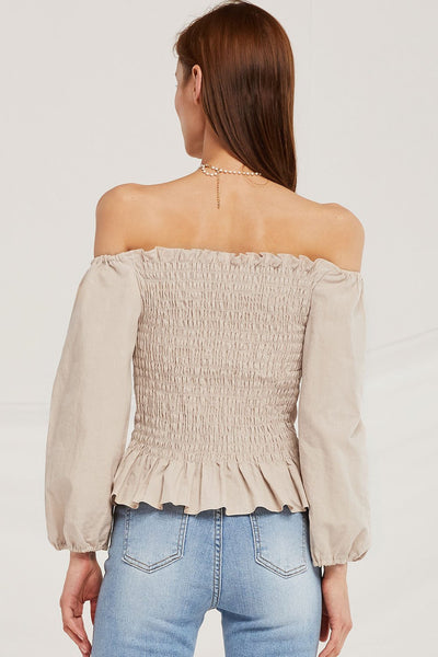 Caroline Off Shoulder Peplum Top