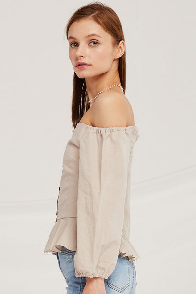 Caroline Off Shoulder Peplum Top