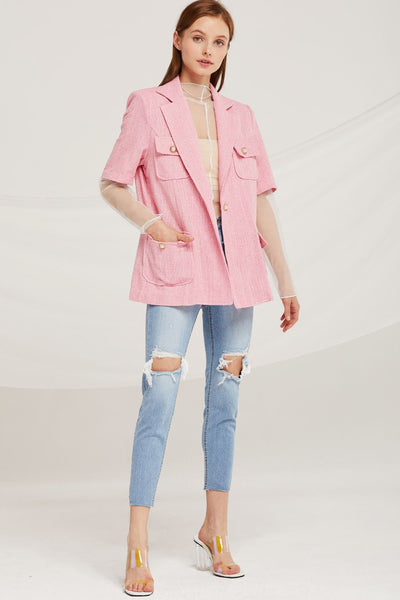 Leah Pearl Button Jacket