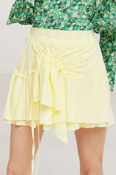 Kaylee Asymmetric Ruched Floaty Skirt by STORETS