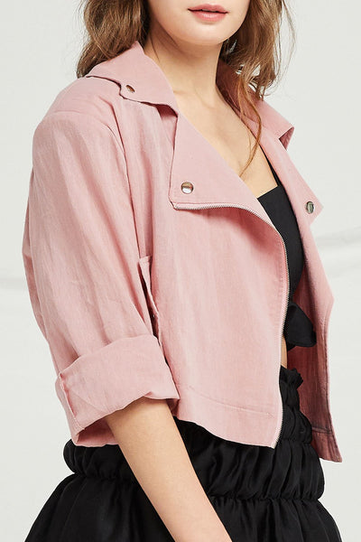 Vivienne Linen Biker Jacket