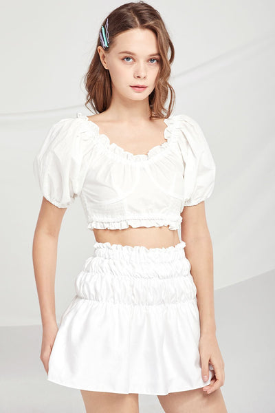 Charlie Frilled Smocked Crop Top