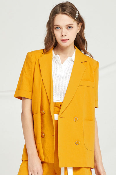 Mckenna Double Breasted Linen Jacket