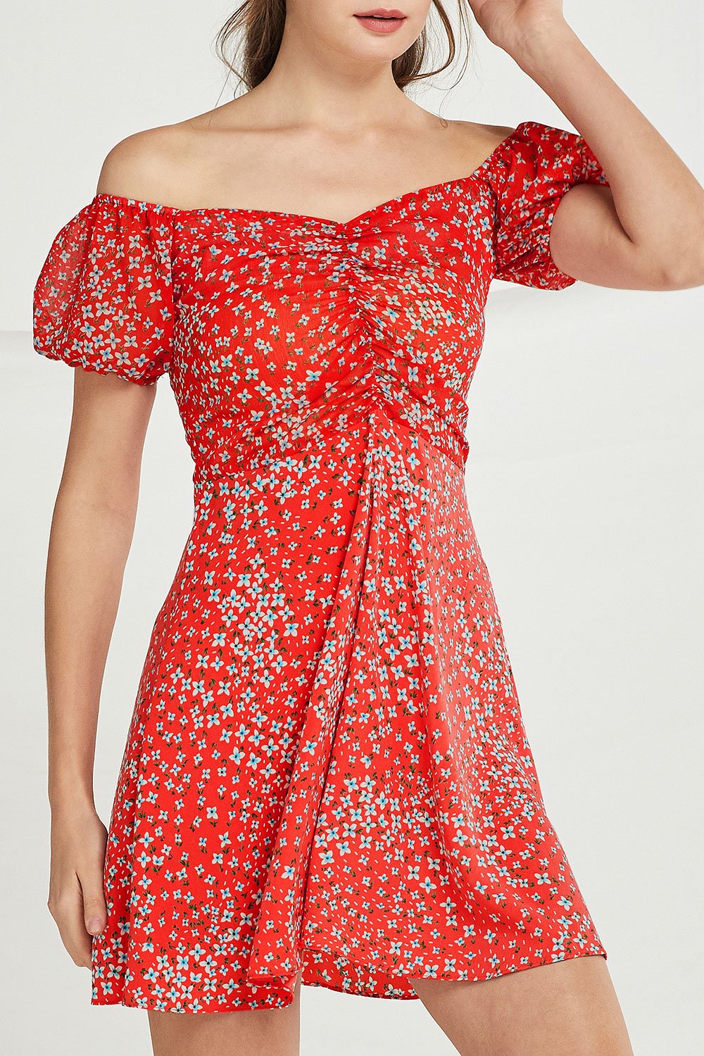 Noelle Floral Sweetheart Neck Dress by STORETS