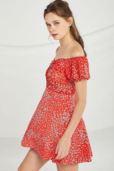 Noelle Floral Sweetheart Neck Dress