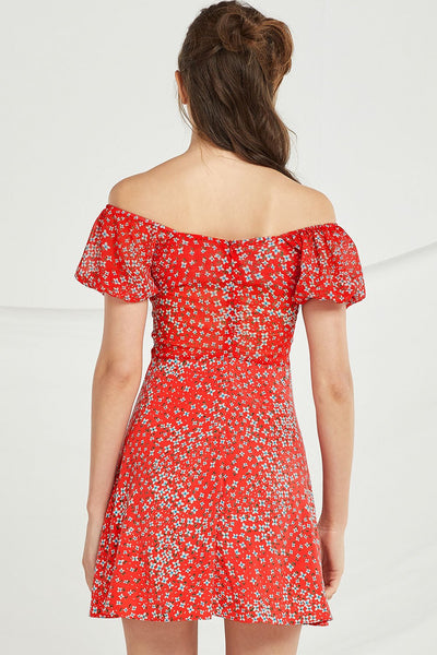 Noelle Floral Sweetheart Neck Dress