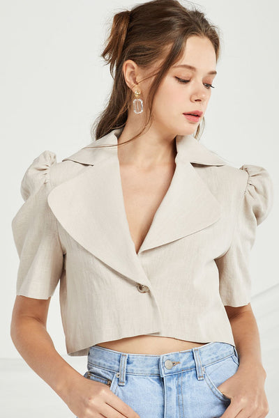 Melody Puff Sleeve Crop Jacket