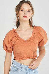 Charlie Frilled Smocked Crop Top by STORETS