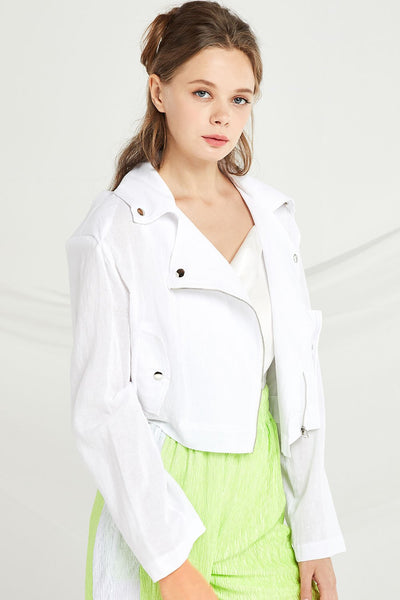 Vivienne Linen Biker Jacket