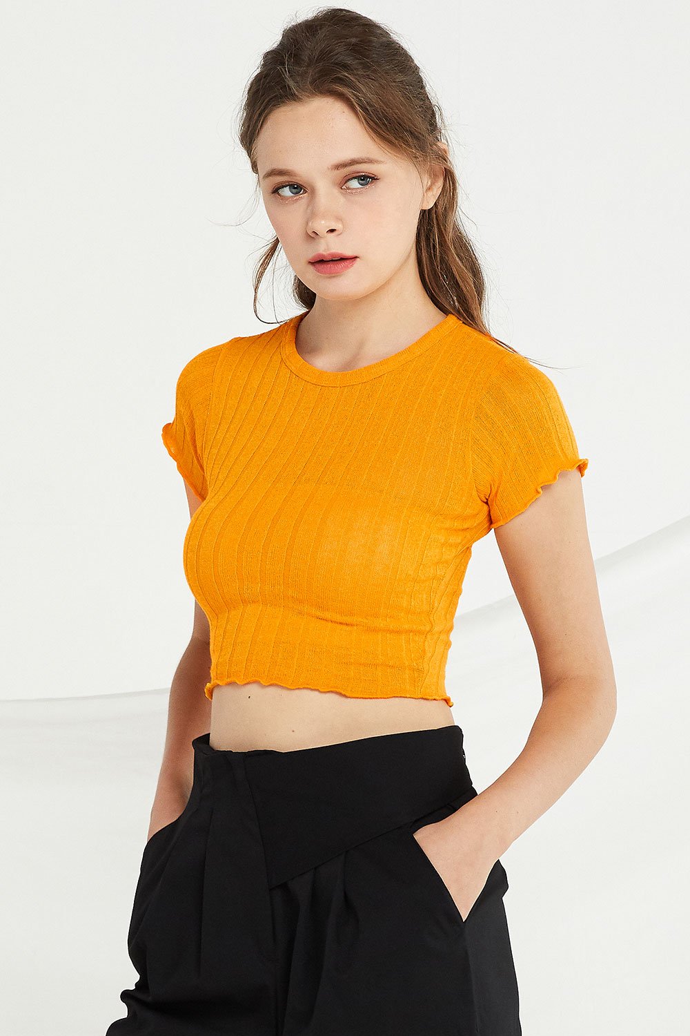 Adriana Ribbed Knit Crop Top by STORETS