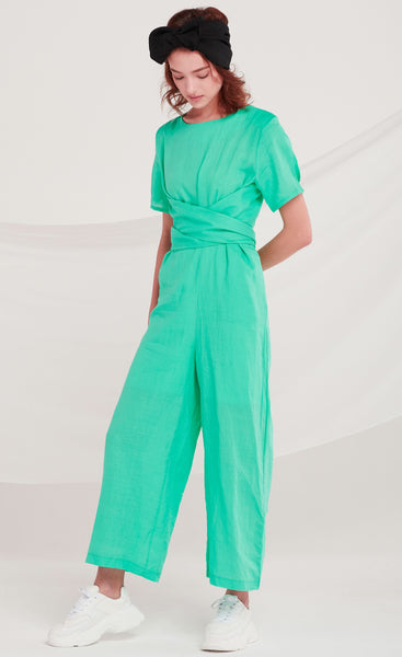 Cadence Tie Wrap Linen Jumpsuit