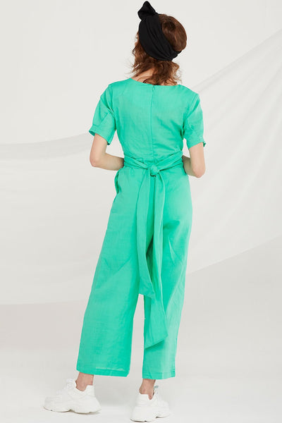 Cadence Tie Wrap Linen Jumpsuit