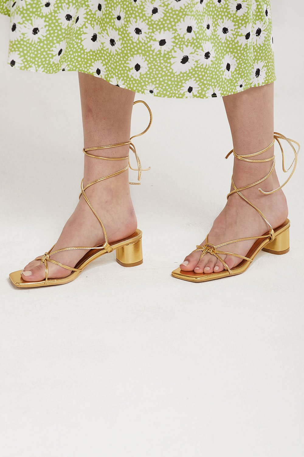 Lace Up Strappy Sandal Heels by STORETS