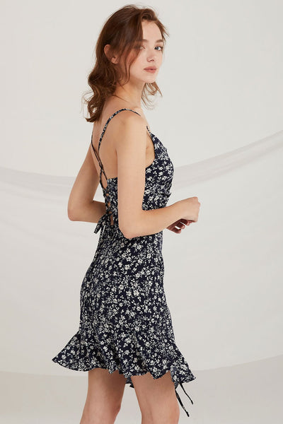 Jillian Floral Lace-Up Back Dress