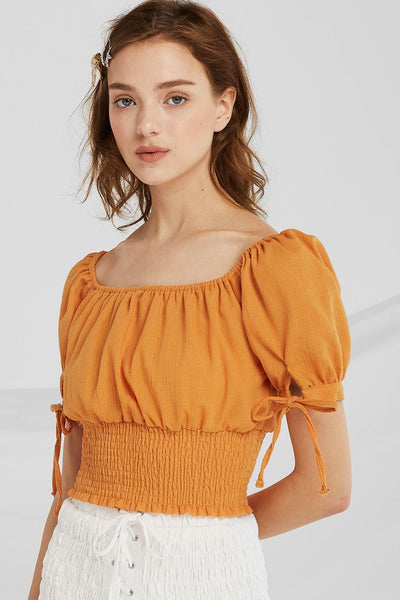 Janelle Off-the-Shoulder Smocked Top