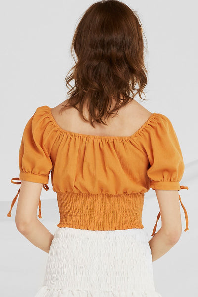 Janelle Off-the-Shoulder Smocked Top