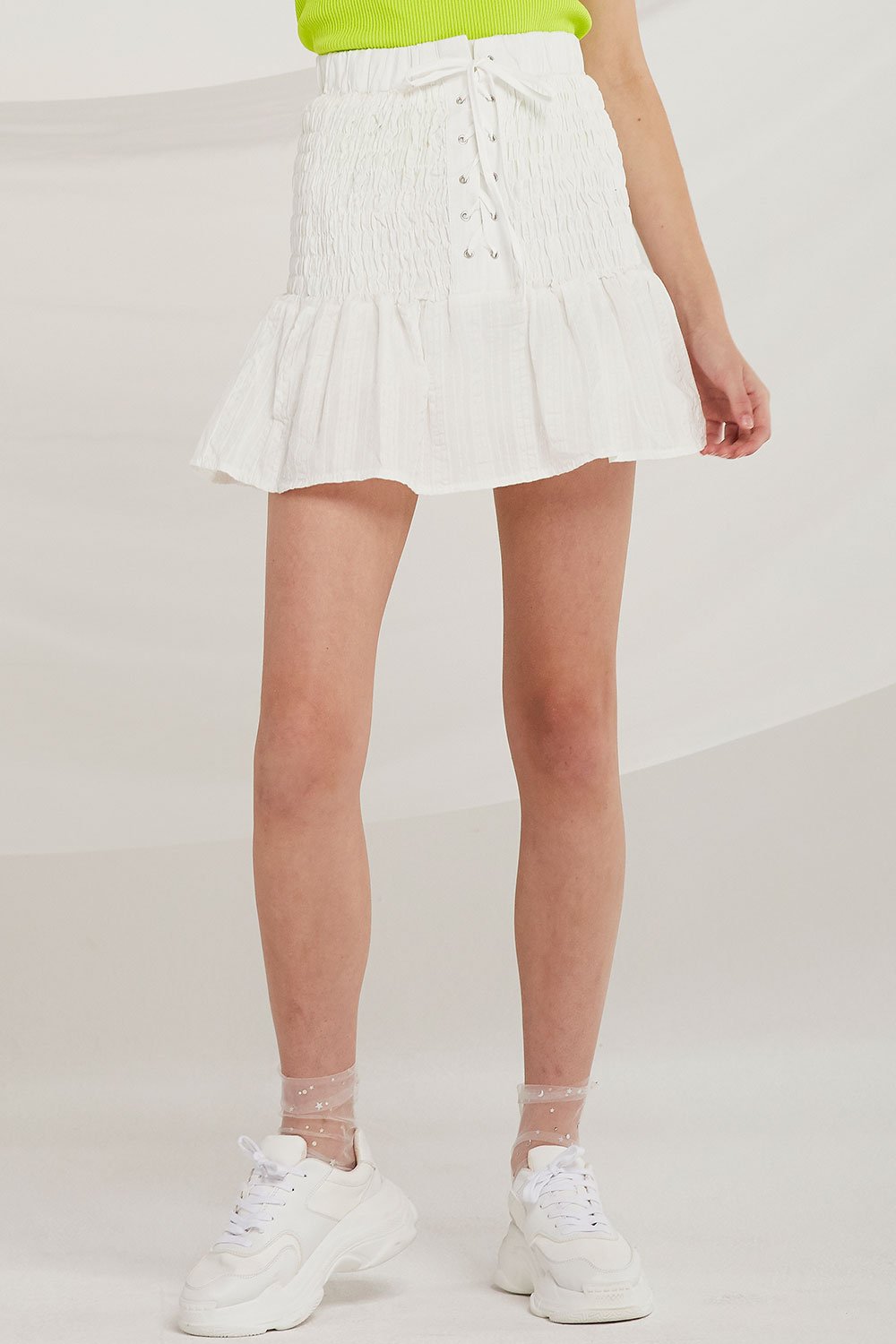 Halle Eyelet Lace Smock Skort by STORETS