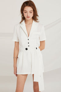 Viviana Pinstripe Romper by STORETS