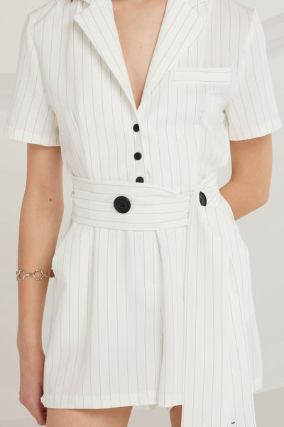 Viviana Pinstripe Romper