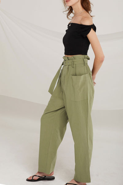 Lainey Paperbag Waist Utility Pants