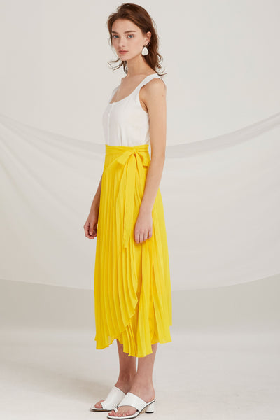 Myra Pleated Wrap Skirt