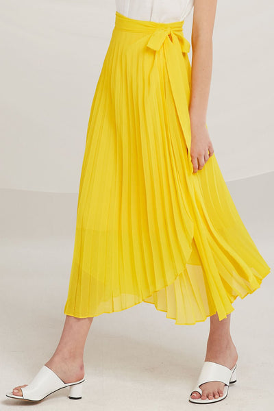 Myra Pleated Wrap Skirt by STORETS