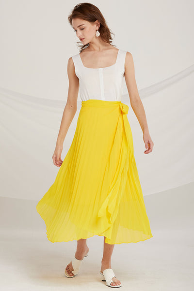 Myra Pleated Wrap Skirt