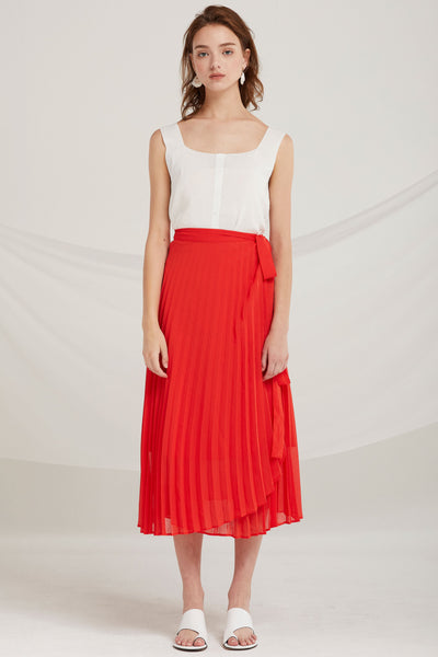 Myra Pleated Wrap Skirt