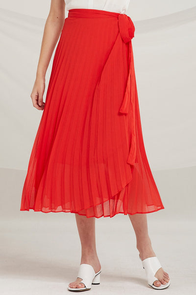 Myra Pleated Wrap Skirt