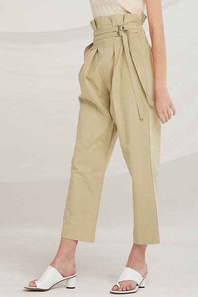 Veda Double Belted Paperbag Waist Pants