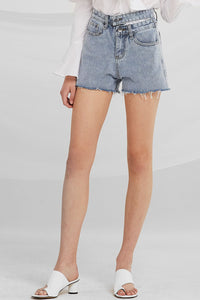 Kassidy Cut-out Waist Denim Shorts