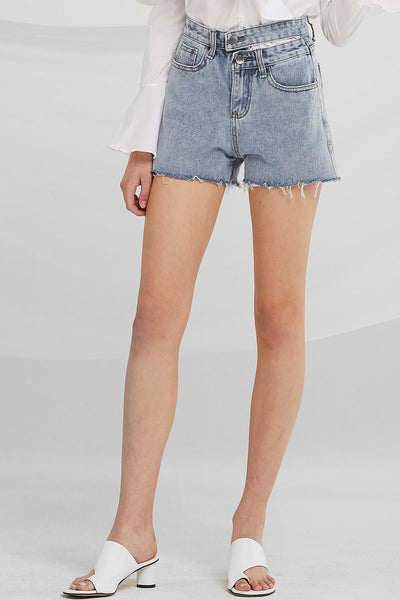 Kassidy Cut-out Waist Denim Shorts