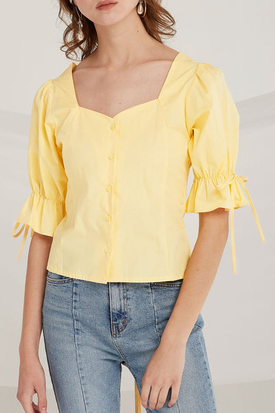 Noor Lace Up Back Blouse by STORETS